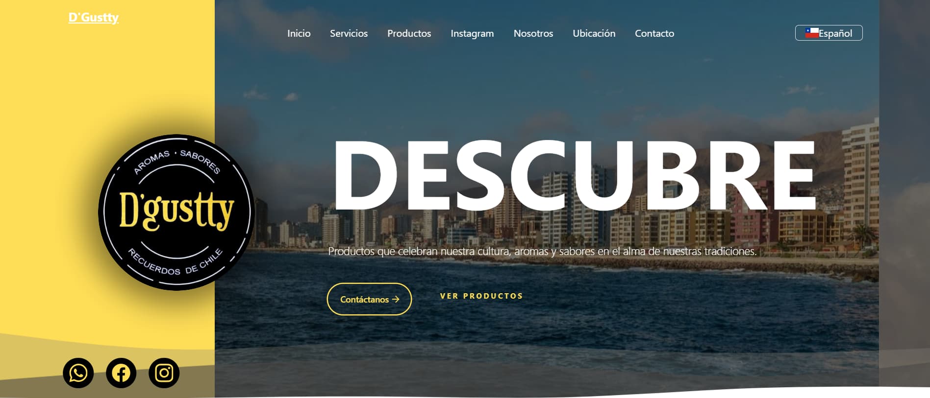 Landing page D'Gustty
