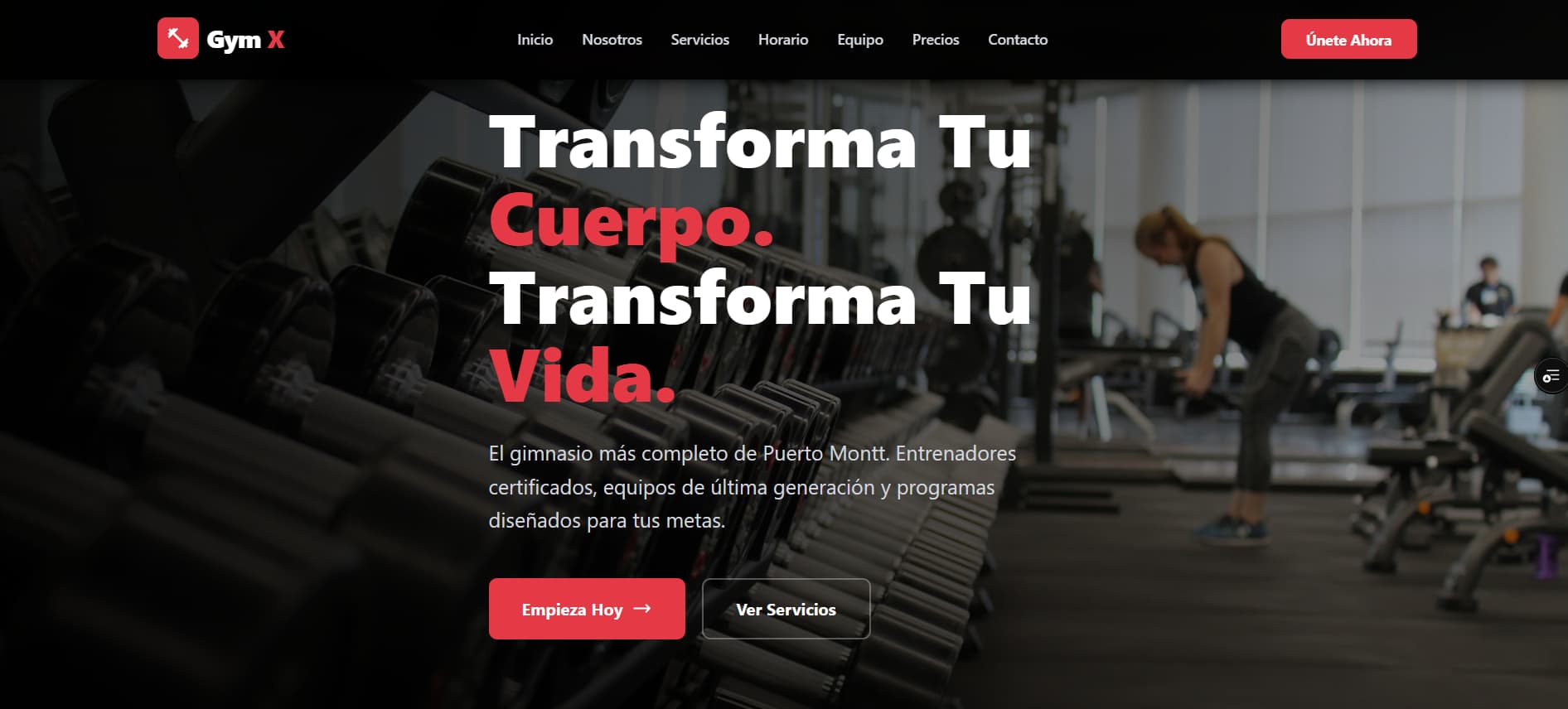Landing Page Gym X